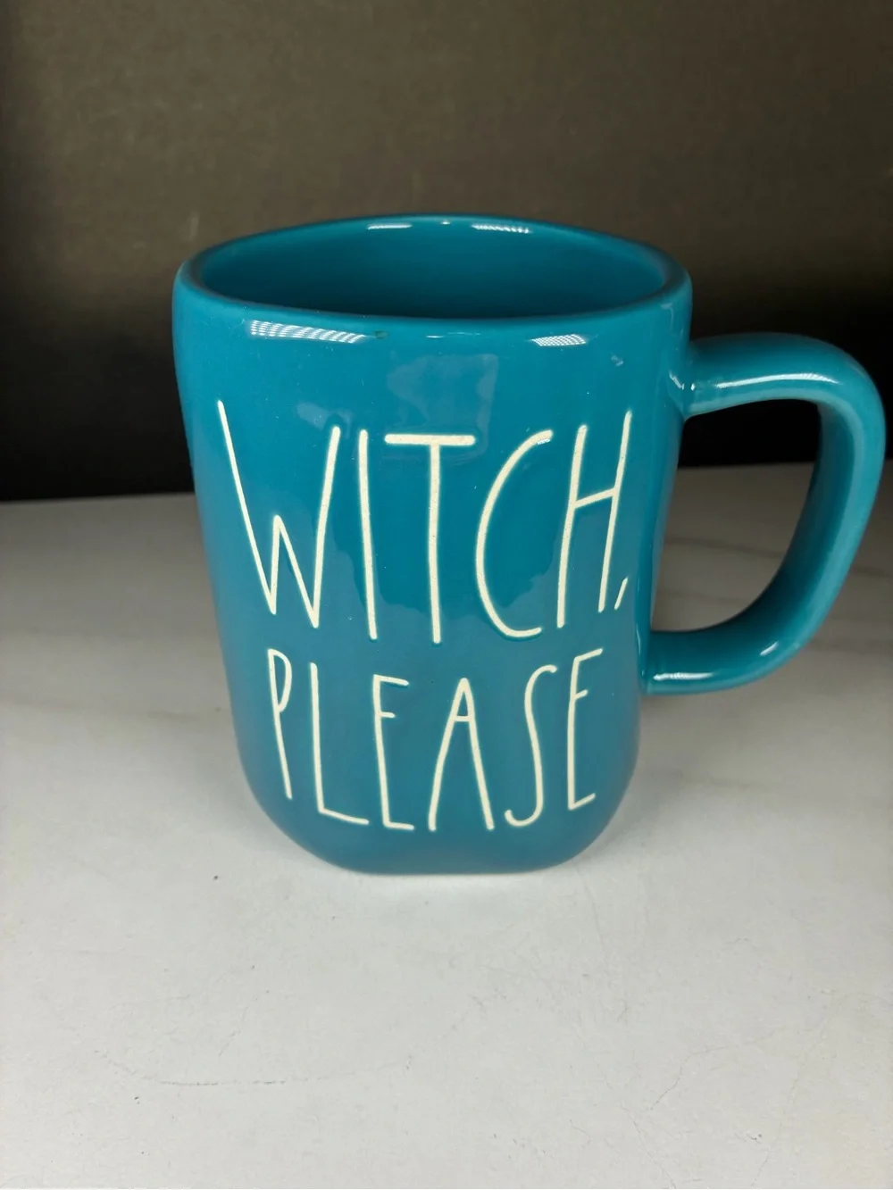 Rae Dunn by Magenta Artisan Collection Teal Witch Please Halloween Coffee Mug